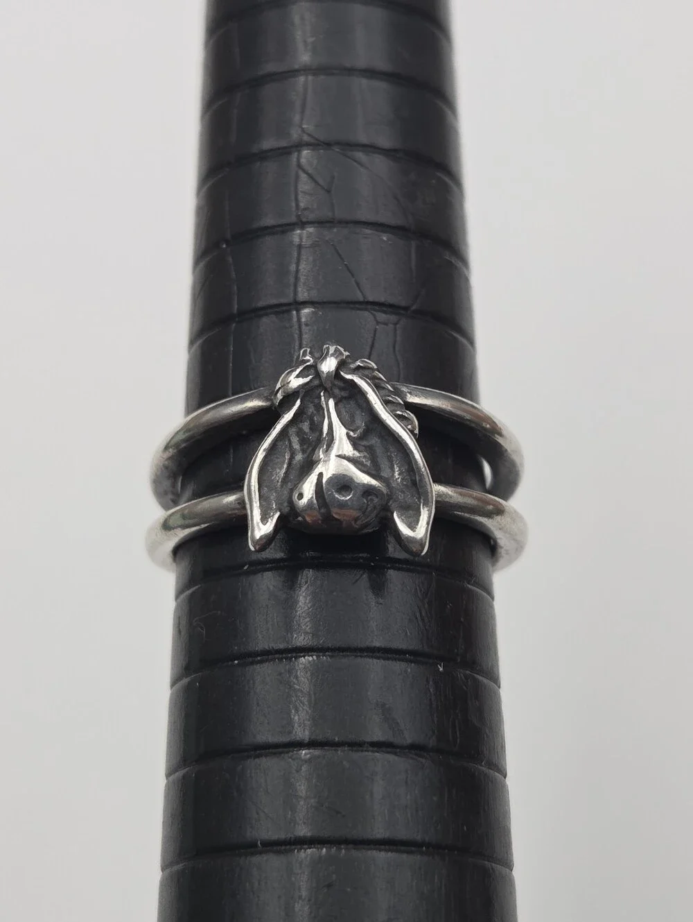 Vintage Disney Signed Sterling Silver 925 Eeyore Double Band Ring, Size 5.5
